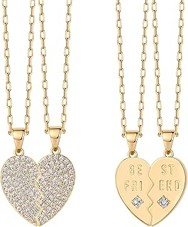 PAVOI 14K Gold Plated Heart Necklaces for Women, Cubic Zirconia Pendant