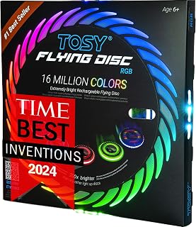 TOSY Flying Disc – RGB 16 Milioni di Colori o 36 LED, Super Luminoso, modalità Smart, Auto-Illuminazione, Ricaricabile, Impermeabile, Gioco Outdoor per Bambini e Adulti, 175 g