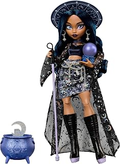 ​Monster High Doll, Moonspell Magic by Monster High Claire de Luna | Clairvoyant Witch in Blue Clothes with Cauldron Surprise & Accessories like Crystal Ball, Hat & Spellbook, JMB89