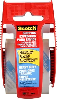 Scotch Heavy Duty Shipping Packaging Tape, 1 Roll with Dispenser, 1.88" x 22.2 Yards, 1.5" Core, Clear