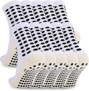 Ultrafun 3/5 Pairs Soccer Socks with Grip Pads Non Slip Football Basketball Sports Socks for Men Women