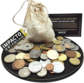 IMPACTO COLECCIONABLES Three-Century-Old Pound Coins from 5 Continents, Original and Authentic World Collection, Expertly Inspected