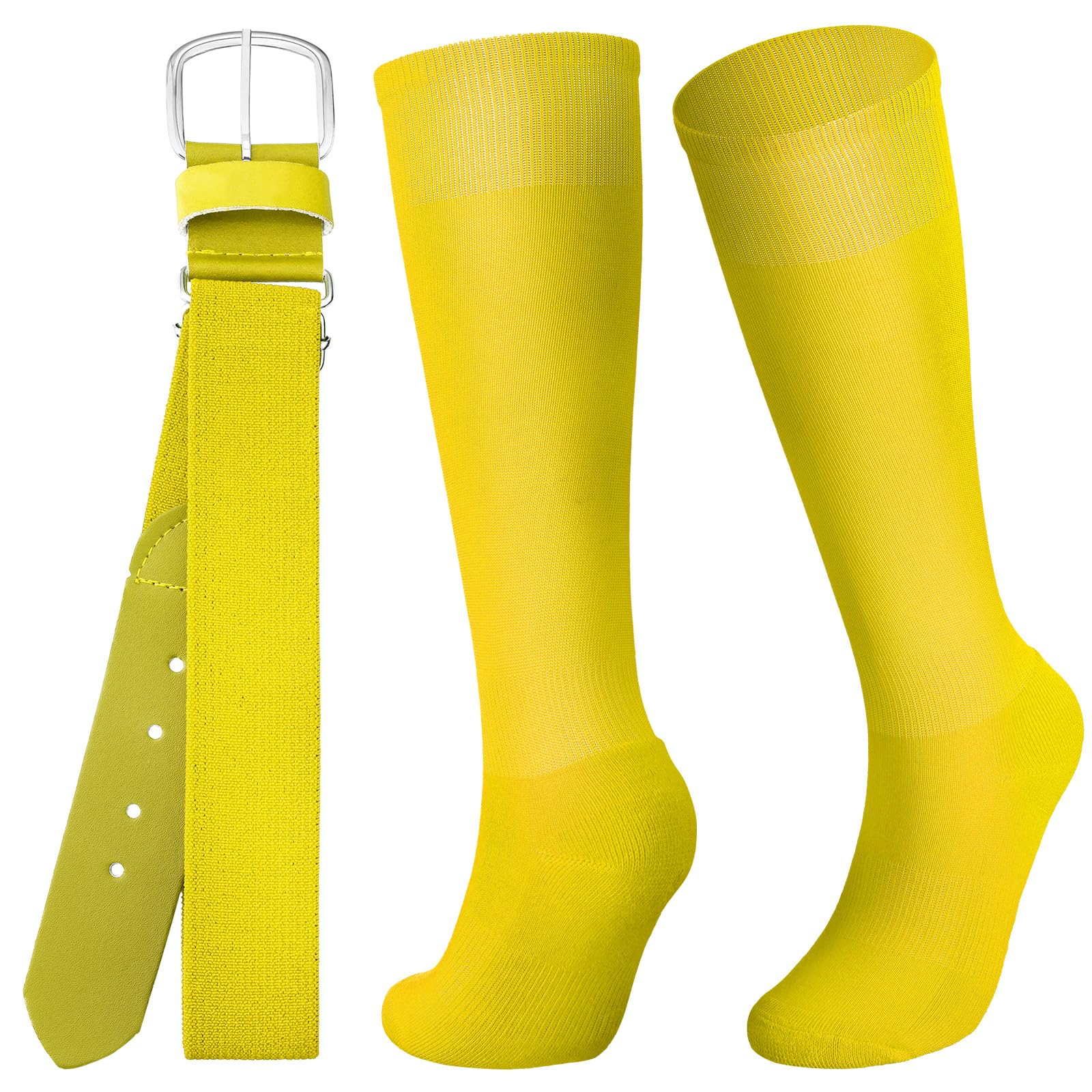 Zhanmai Baseball Belt and Socks Combo - Adjustable Elastic Belt and Softball Soc