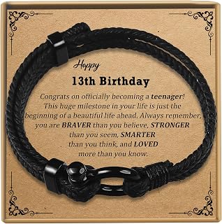 Sereney 9-60 Year Old Boy Birthday Gifts, Bracelet for Brother Men and Son | Adjustable Triple Protection Bracelet with Inspirational Card and Gift Box, Birthday Gifts for Him Boys Men Boyfriend