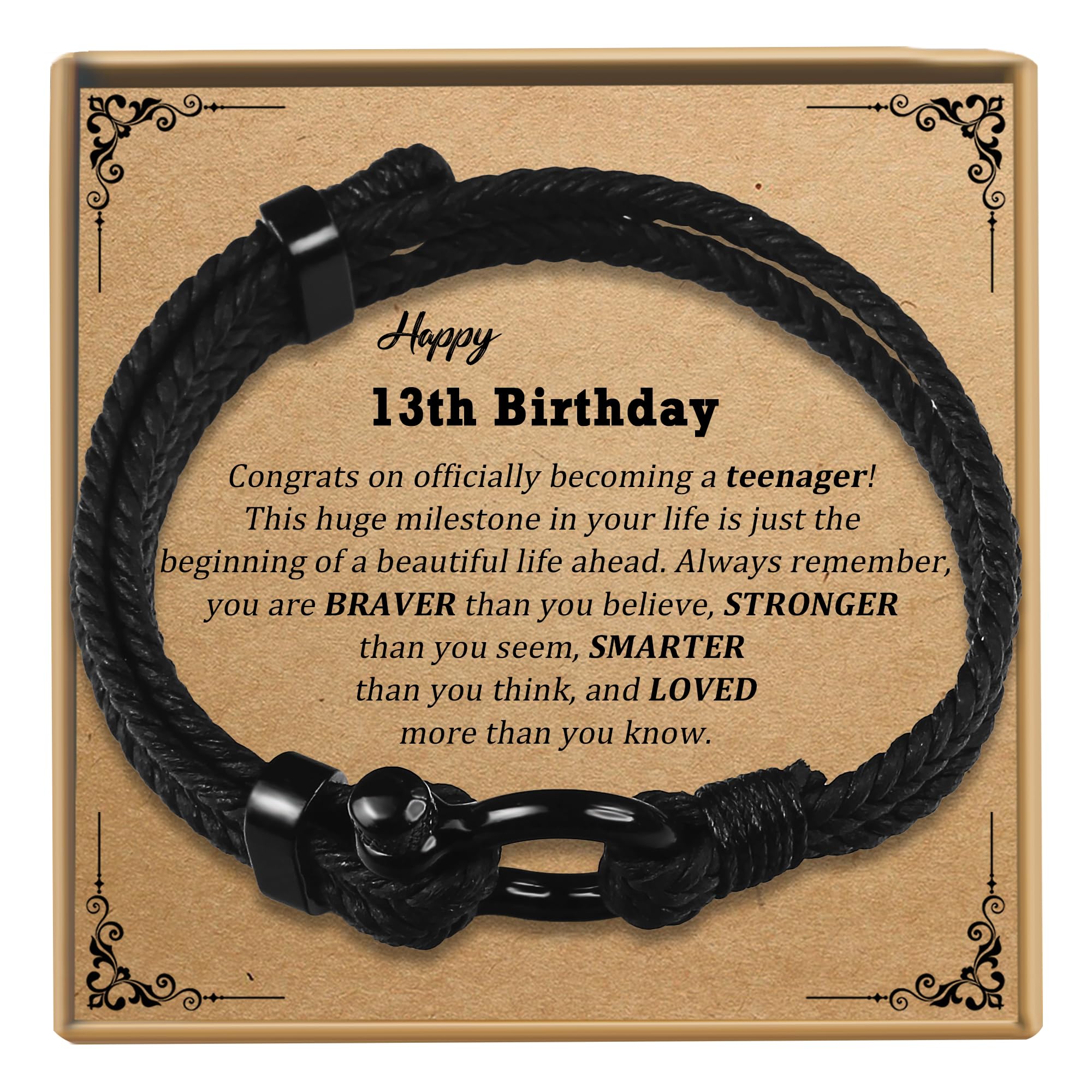 Sereney 9-60 Year Old Boy Birthday Gifts, Bracelet for Brother Men and Son | Adj