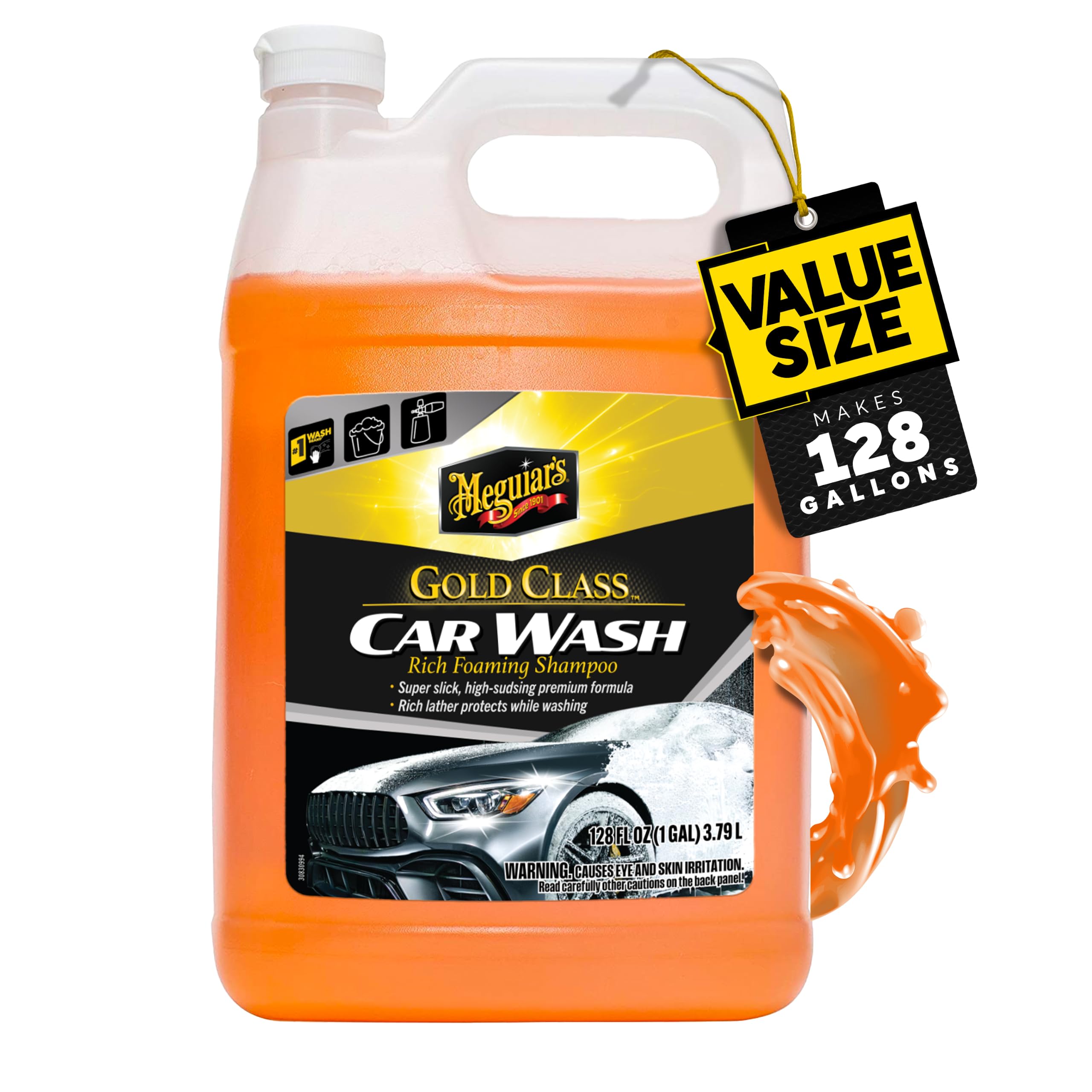 Meguiar's Gold Class Car Wash, 1 Gallon | Ultra-Rich Foam Car Wash Soap and Cond