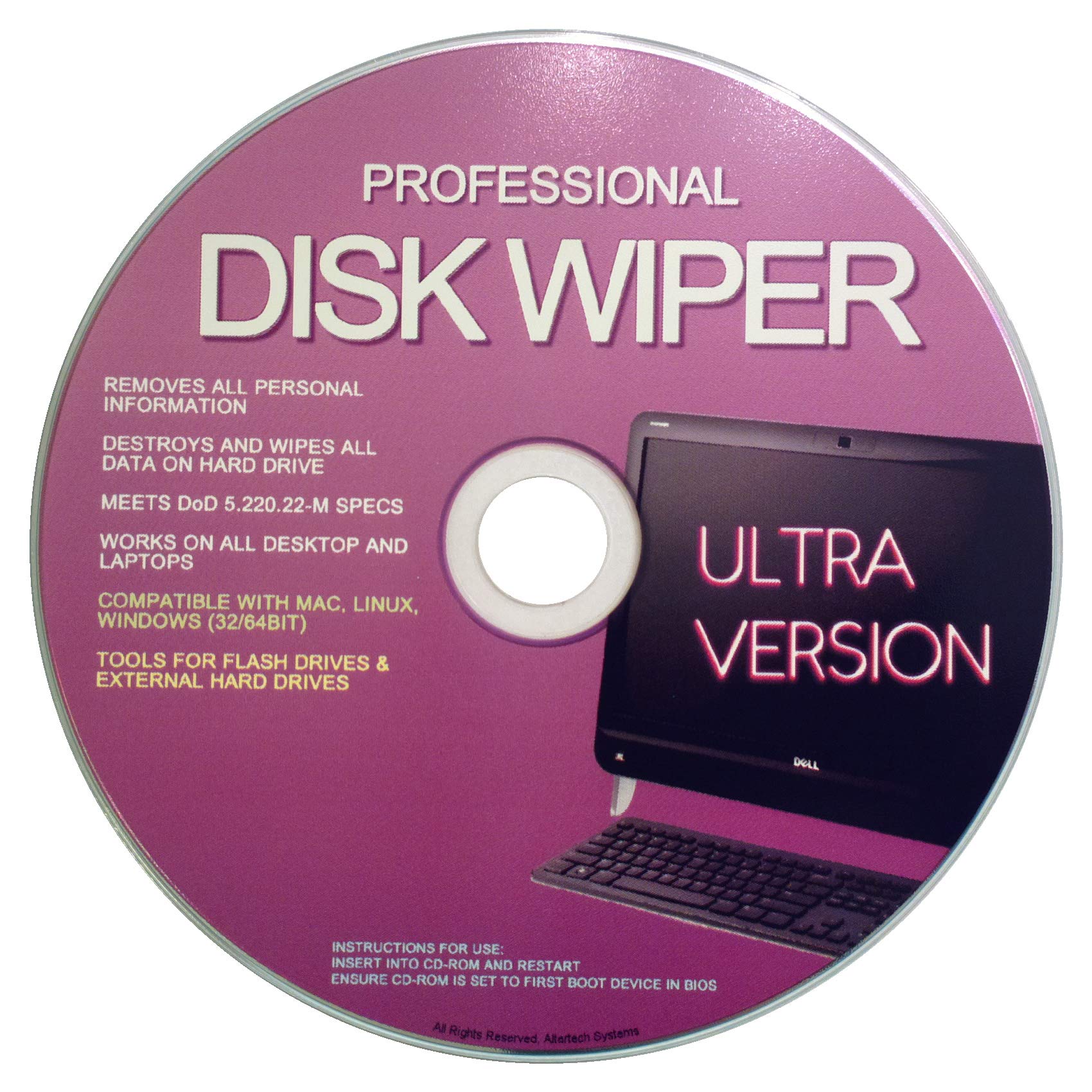 Professional Hard Disk Drive & USB Eraser - Wiper CD Disc 32/64Bit [Windows - Li