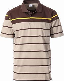 Gioberti Mens Striped Polo Shirt with Pocket - Yarn Dye