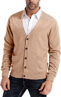 Kallspin Men's Cardigan in Blend with V-Neck and Buttons with Pockets