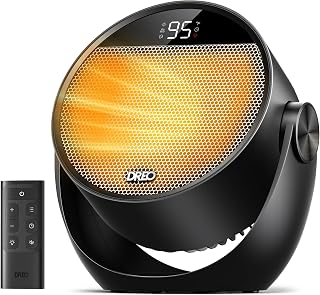 DREO Space Heater 1500W, 60° Adjustable Tilt, Portable Heater for Office | 10.5ft/s Fast Electric Heaters for Indoor Use with Thermostat, 8 Safety Protections, 3 Modes, Remote, 34 dB Quiet, Black