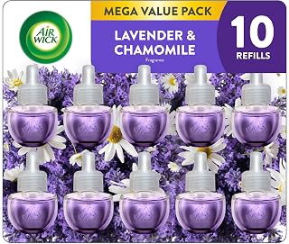 Air Wick Plug In Refills, Lavender & Chamomile, Essential Oils,10 count | A 10-count Lavender & Chamomile plug-in air freshener refill pack, infused with essential oils. Air Wick air fresheners.
