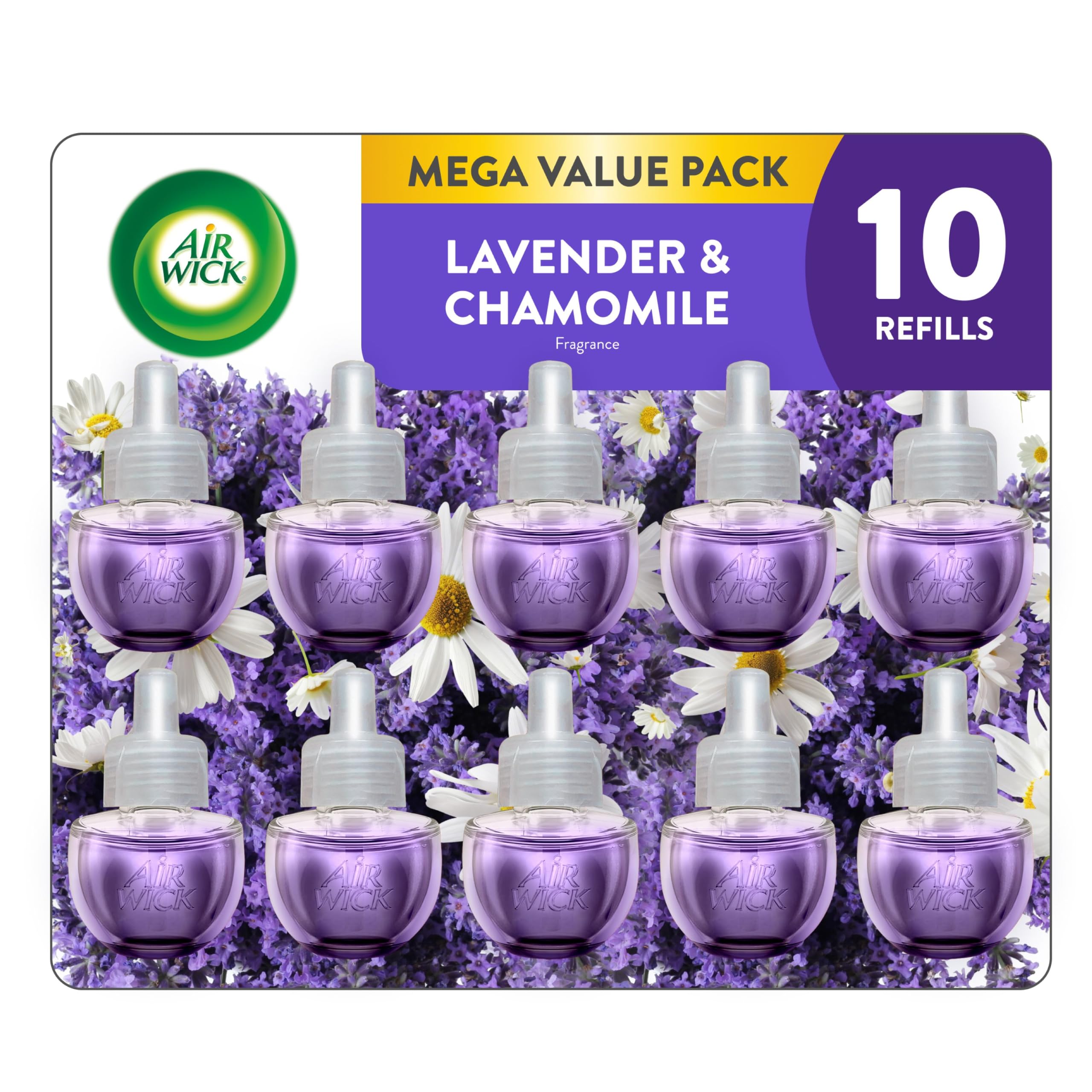 Air Wick Plug In Refills, Lavender & Chamomile, Essential Oils,10 count | A 10-c