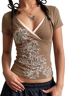 EMMIOL Y2k Fairy Grunge Short Sleeve Shirts For Women