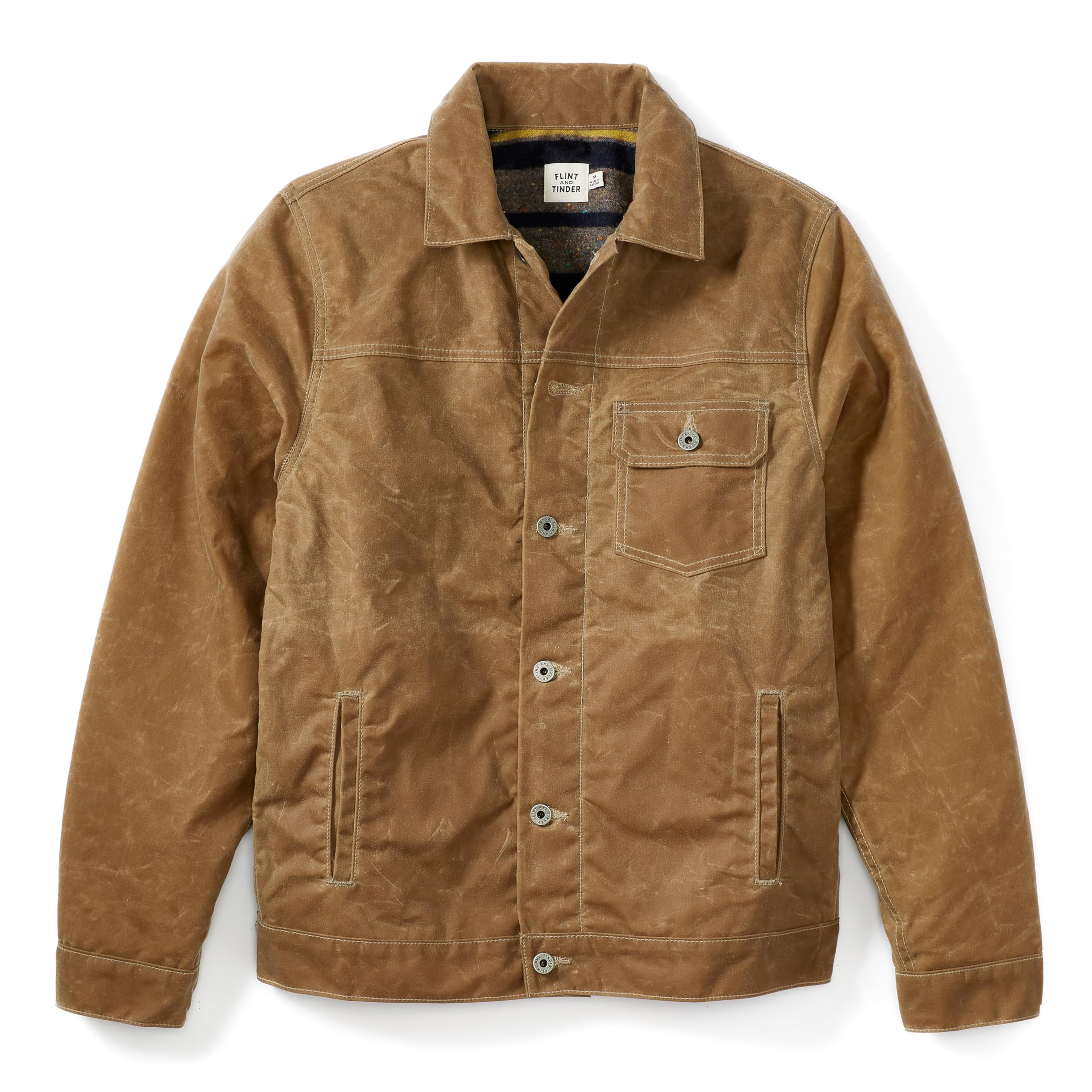 Huckberry Flint and Tinder Men's Wool-Lined Waxed Trucker Jacket, Built for Laye