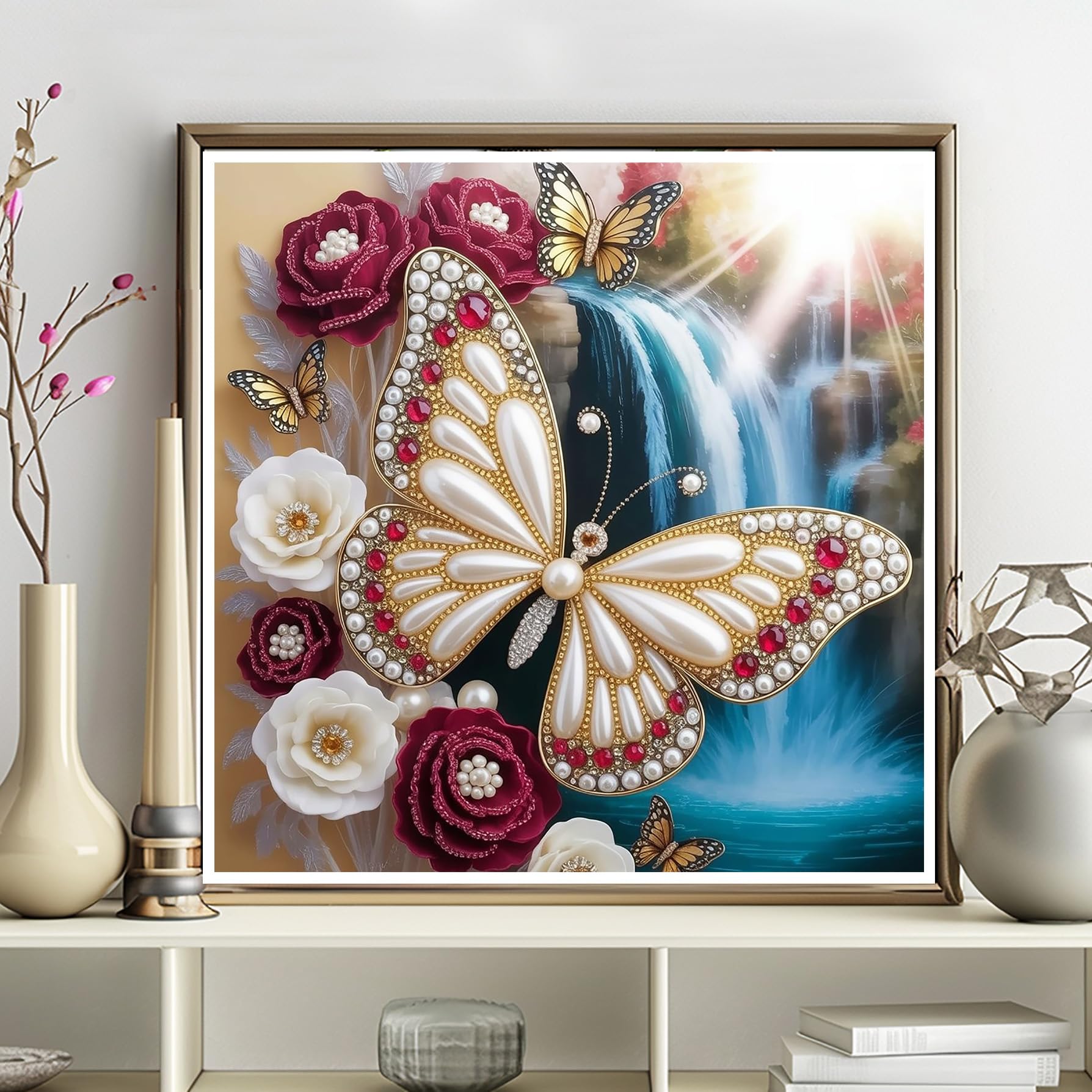 Adult 5D Diamond Art Kit - DIY Butterfly Diamond Painting Kit Full Round Drill -