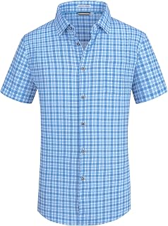 WARHORSEE Mens Short Sleeve Button Down Shirts Wrinkle Free Dress Shirts