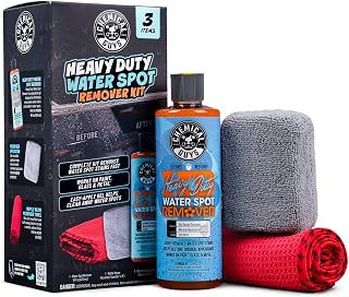 Chemical Guys Heavy Duty Water Spot Remover Kit for Car Paint &amp; Glass | Acidic formula dissolves hard water spots &amp; mineral deposits; includes 8oz &amp; 16oz remover plus a microfiber towel