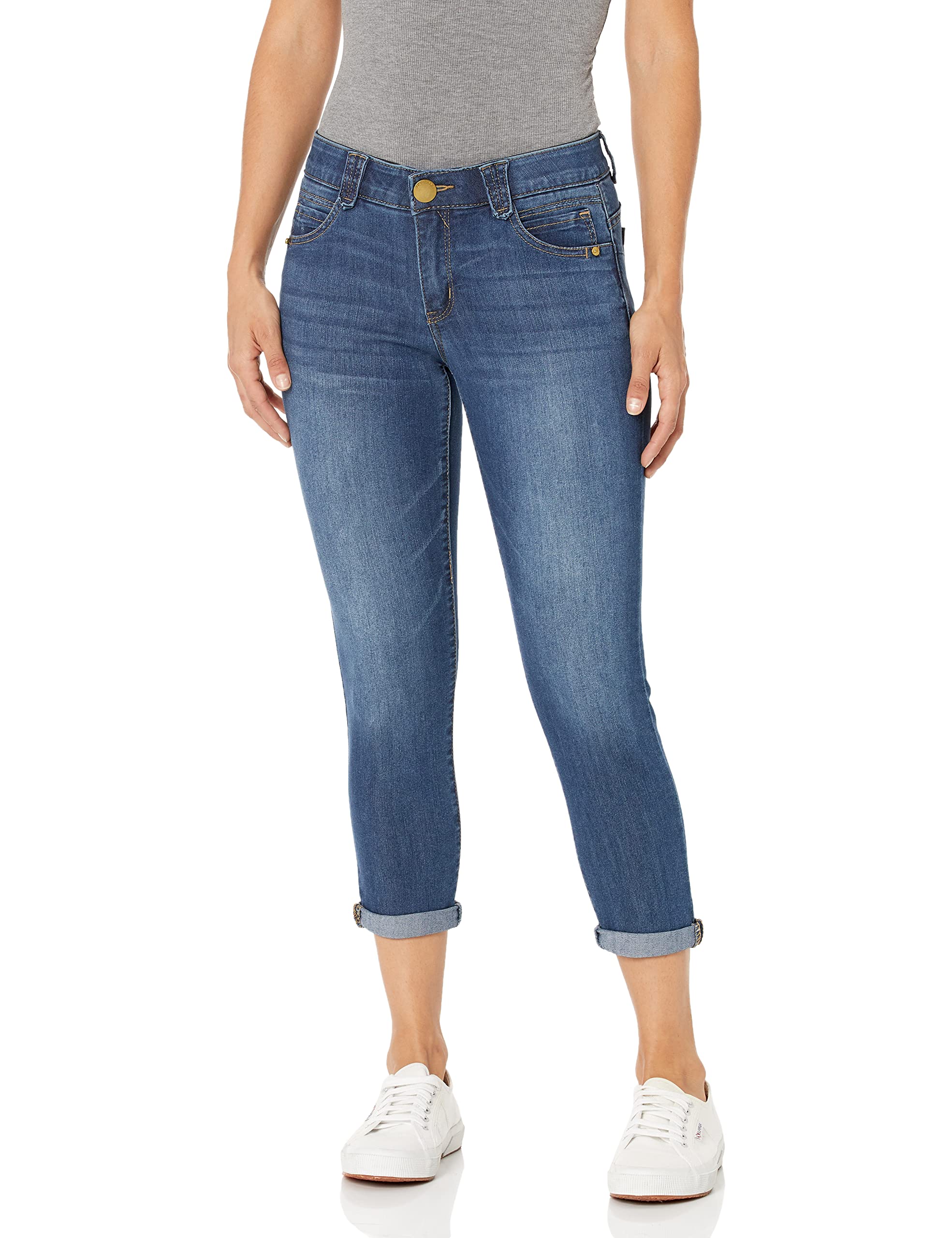 Democracy Women's Women's Plus Size Ab Solution Cuffed Crop Jean Jeans