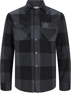 Jack & Jones メンズ Jjedarren Buffalo Overshirt Ls Noos ファブリックパンツ, アスファルト。, X-Large