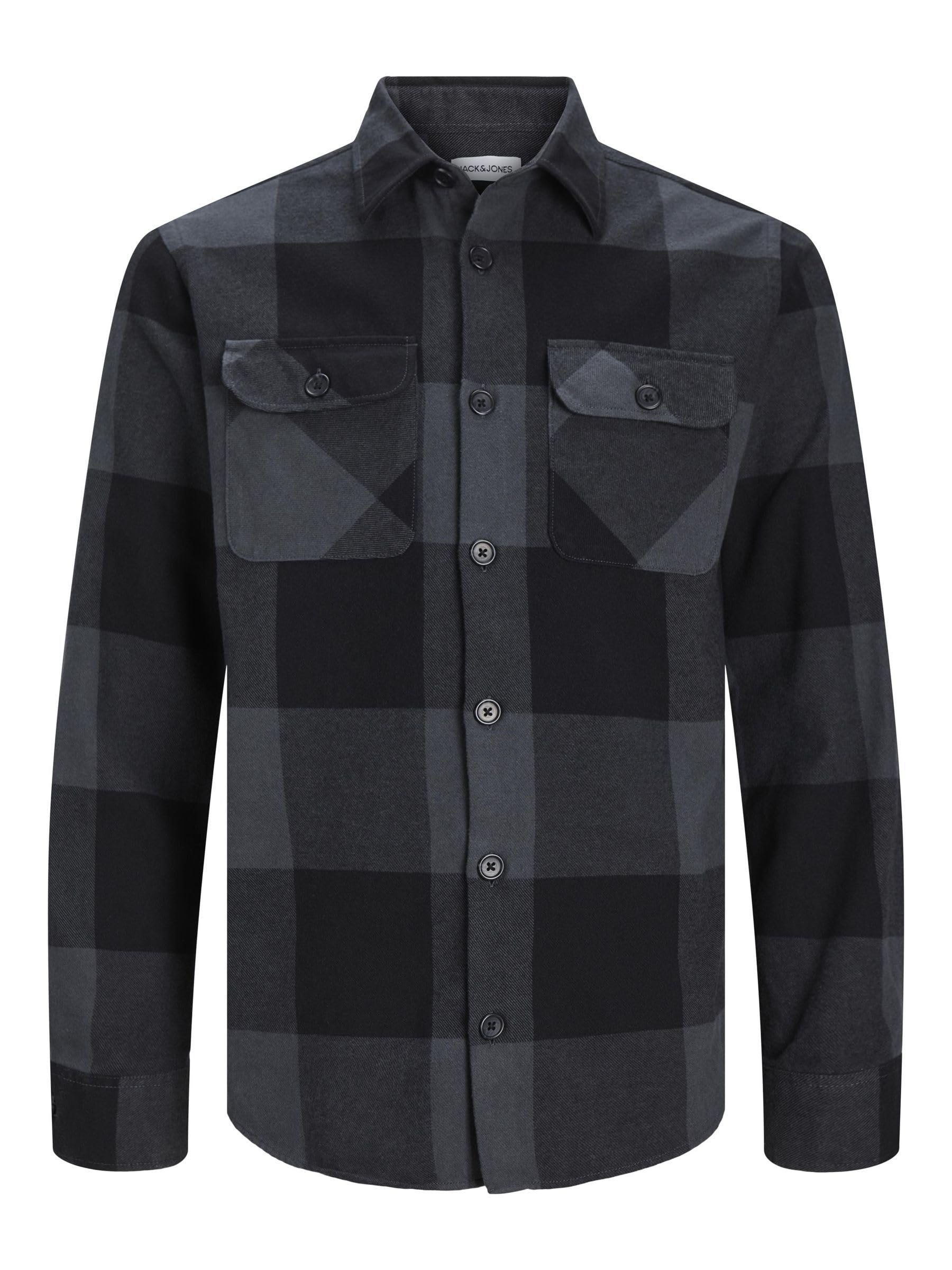 Jack & Jones メンズ Jjedarren Buffalo Overshirt Ls Noos ファブリックパンツ, アスファルト。, X-Large