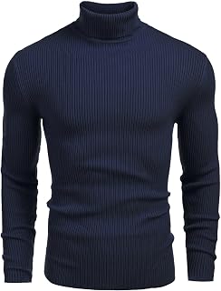 COOFANDY Men's Turtleneck Knit Sweater Casual Long Sleeve Slim Fit Sweater