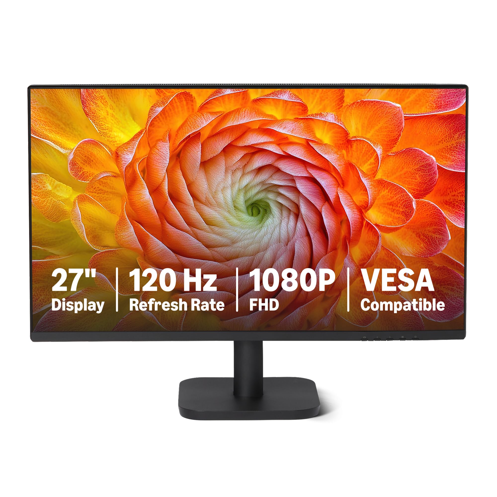 Amazon Basics 27-inch Computer Monitor, 120Hz, FHD 1080P, HDMI, DP, VGA, VESA Co