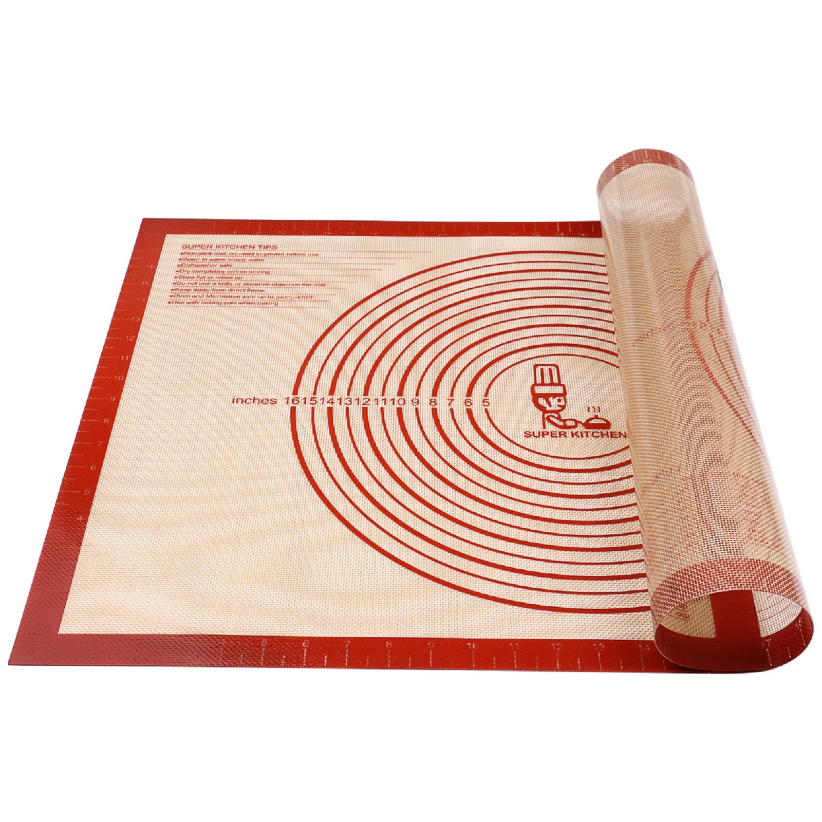 Non-slip Silicone Pastry Mat Extra Large Measurements 28''x 20'' Baking Mat | Si