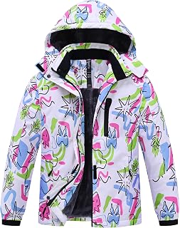 MoFiz Girls' Winter Ski Jacket Ski Jacket Junior Coats Winter Ski Jacket with Hood
