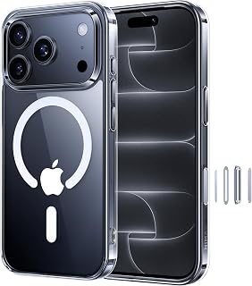 NIMASO for iPhone 17 Pro Transparent Case 6.3 Inches, Compatible with MagSafe, Shock Resistant Military Protection Class, Slim Slim Magnetic Case for iPhone 17 Pro