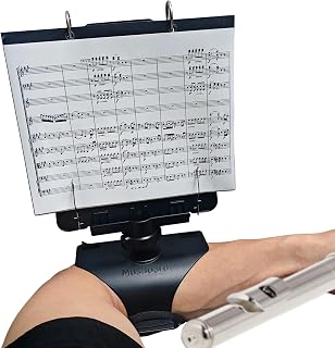 MusBoard FP10 Flute Lyre with Flip Folder for Flute & Piccolo | Arm-Mounted Design • Adjustable Viewing • Quick-Detach Flip Folder