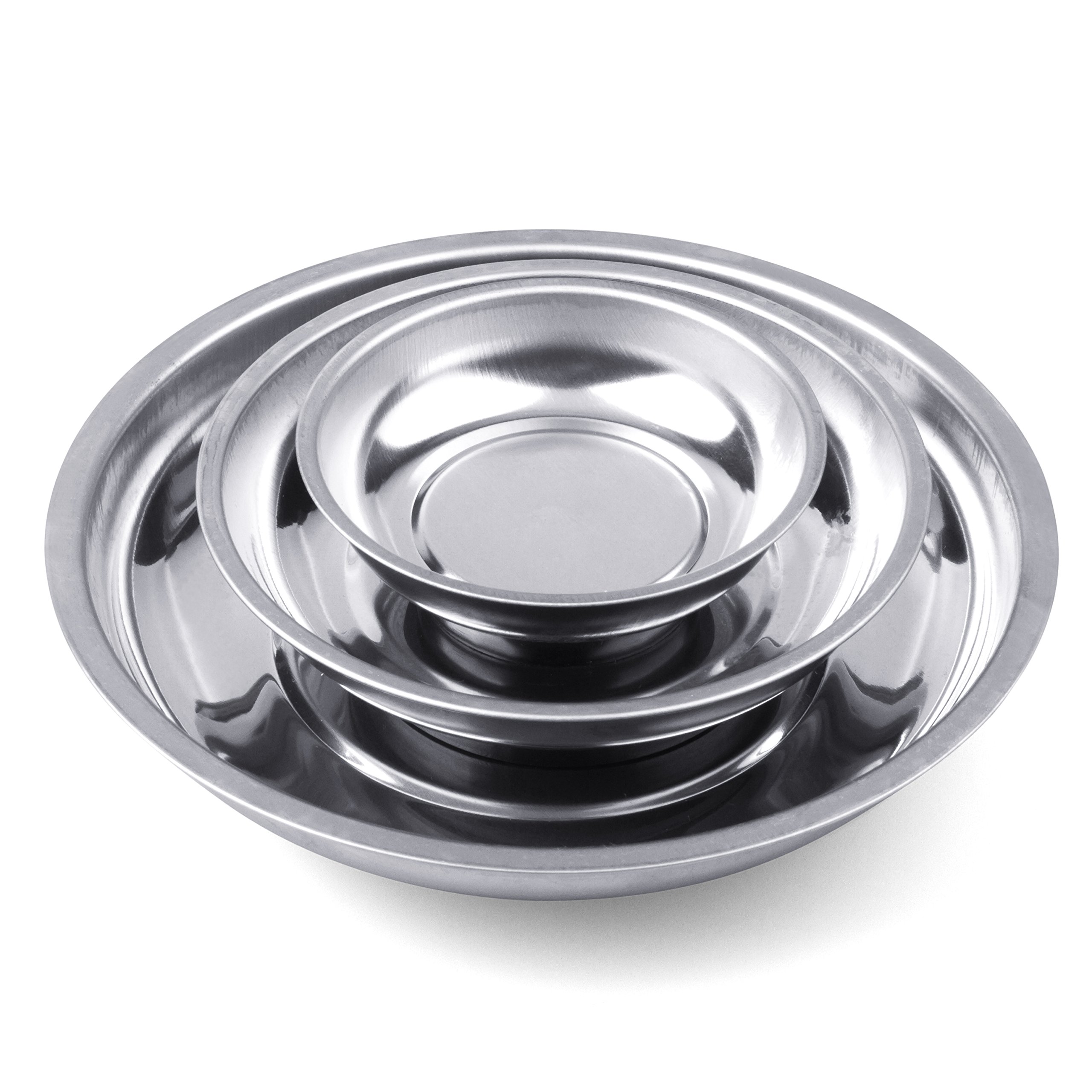 HORUSDY Magnetic Tray | 3-Piece | Round Magnetic Parts Tray | 3 Inch 4 Inch 6 In