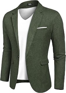 Coofandy Men's Sports Jacket, Casual Style, Slim Fit, One Button, Lightweight Sports Jacket