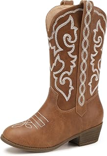 Hehainom Cowgirl Boots for Girls Kids Western Riding Boot