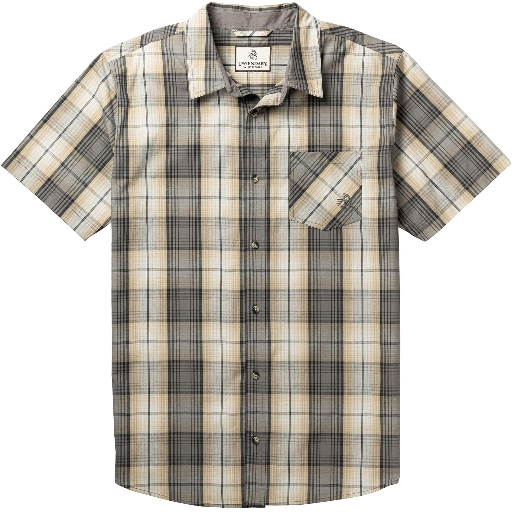Legendary Whitetails Men's Short Sleeve Poplin Button Down Shirt