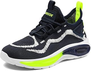 RUNSIDE Boys Girls Sneakers, Lace up Kids Tennis Shoes for Walking/Running Lightweight Breathable Gym Shoes Outdoor, Little Kid/Big Kid