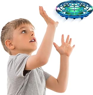 Force1 Scoot Hand Operated Drone for Kids or Adults - Hands Free Motion Sensor Mini Drones, Easy LED Indoor Rechargeable UFO Toy Flying Orb Ball Drone Toys for Boys and Girls (Blue)