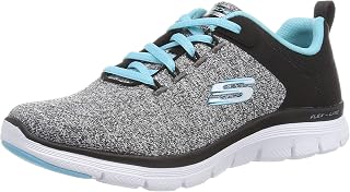Skechers Flex Appeal Women's Sneaker 4.0-Active Flow Black Light Blue 6 UK