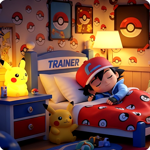Slumbering Nights with Ash Campfire: Soothing Lullabies for Pokémon Dreams on Fi