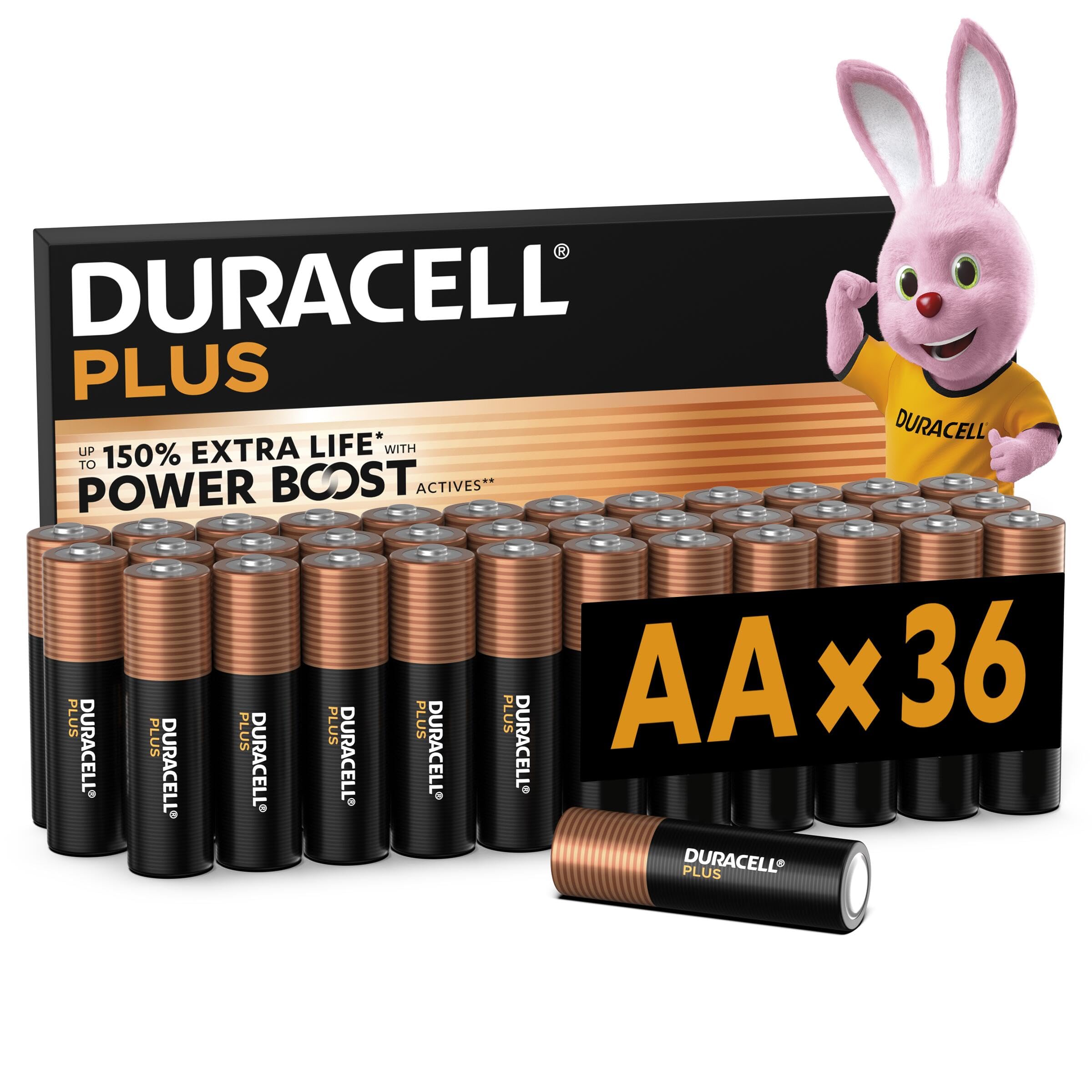 Duracell Plus AA Mignon Alkaline Batteries, 1.5 V LR6 MN1500, Pack of 36 (Amazon