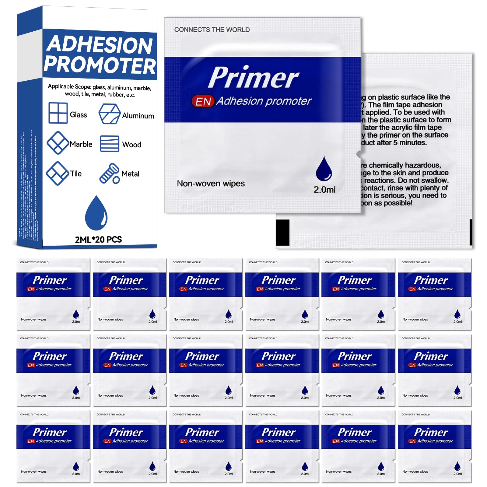 20 PCS Adhesion Promoter, High-Performance Adhesion Promoter for Plastic, Trim &