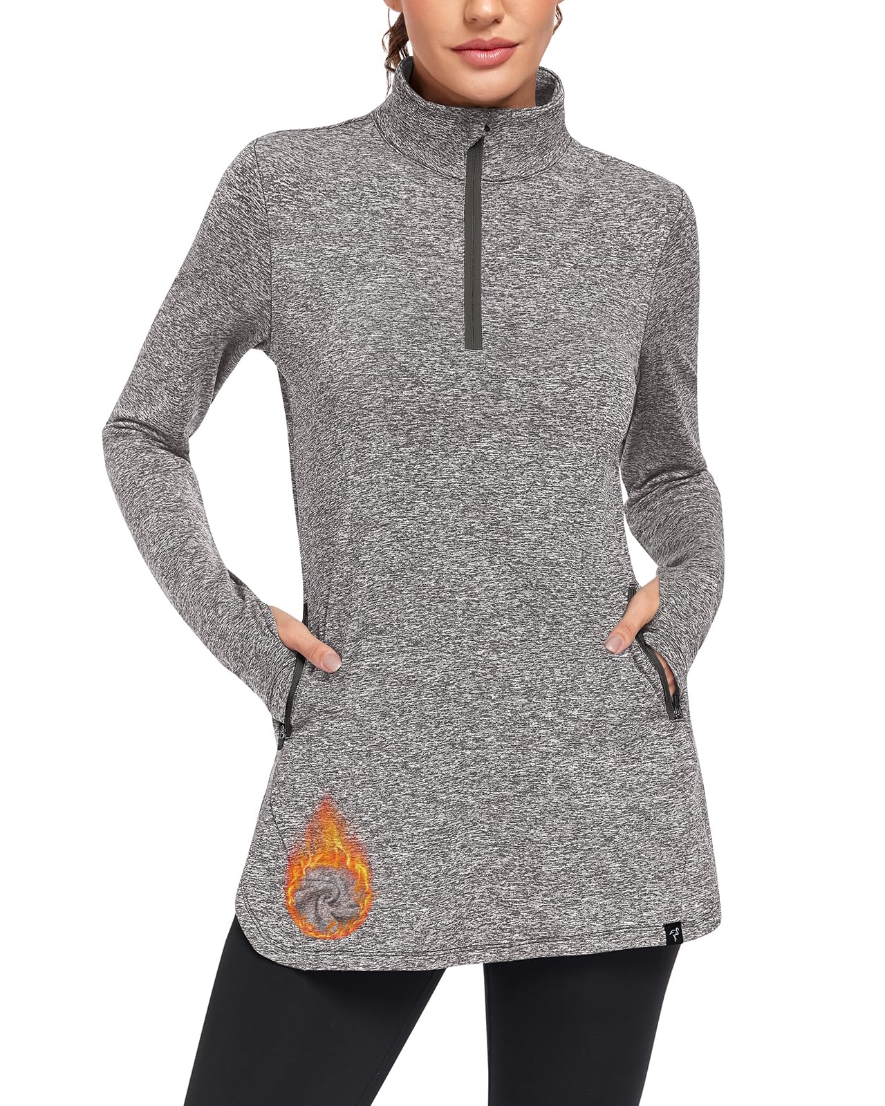 Soneven Fleece Pullover Women Winter Thermal Sweatshirt Long Sleeve 1/4 Zip Thum