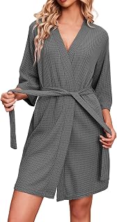 Ekouaer Robes for Women Waffle Knit Bathrobe Soft Lightweight Loungewear