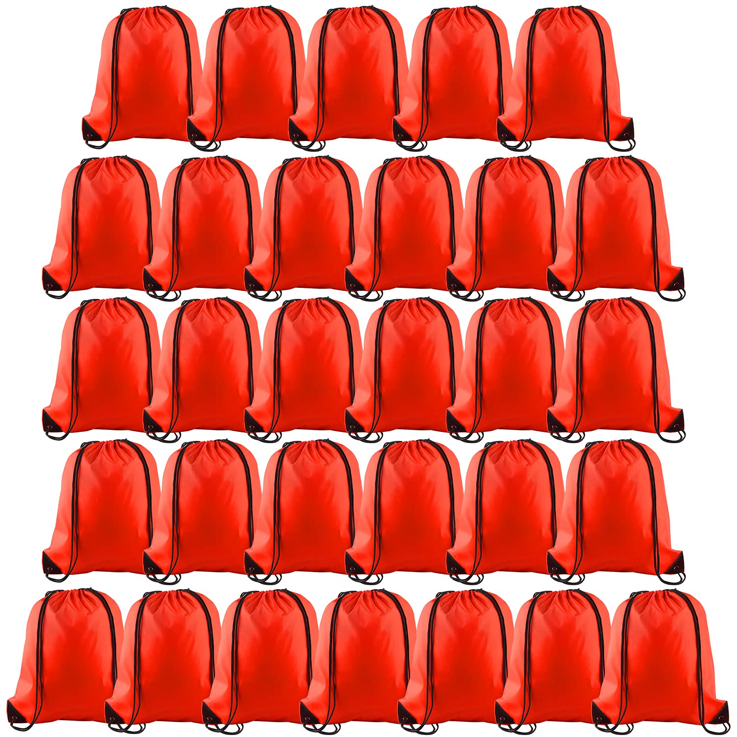 PLULON 30 Pcs Red Drawstring Bags Bulk String Bags Drawstring Backpack Cinch Sac