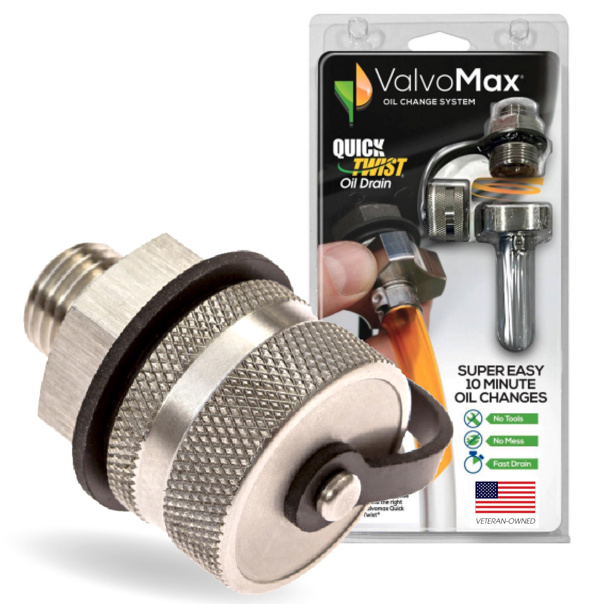 ValvoMax Oil Drain Valve – Quick Twist Oil Drain Plug for Mess-Free DIY Oil Chan