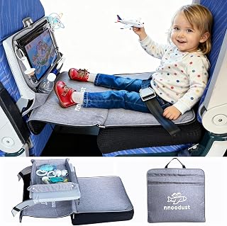 NNOODUST Toddler Airplane Bed for Toddler with Tray Cover | Toddler Airplane Seat Extender for Kids Travel Essentials fpr Kids Sleep Airplane Tray Cover with Tablet Holder