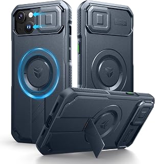 Dexnor for iPhone 14 Pus/15 Plus Case with Slide Camera Cover, Navy Blue