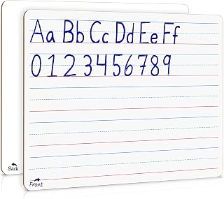 Scribbledo Small Dry Erase Board with Lines for Kids, 9x12 Double Sided | Ruled Whiteboard for Handwriting Practice, Classroom and Homeschool Supply, Portable, Easy to Clean, Robust