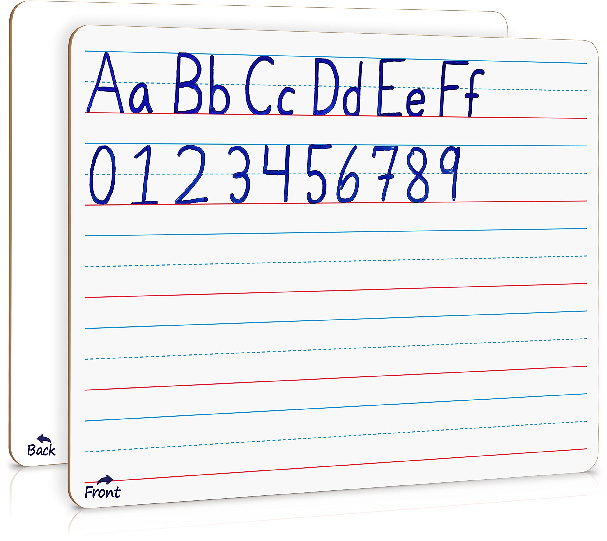 Scribbledo Small Dry Erase Board with Lines for Kids, 9x12 Double Sided | Ruled 