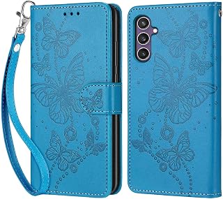 Handyhülle für Samsung Galaxy S23 FE 5G Hülle, Blau Schmetterling