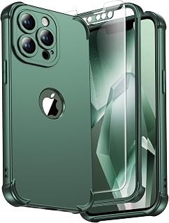 ORETECH For iPhone 13 Pro Max 6.7 Inch Case, iPhone 13 Pro Max Case with [2 x Tempered Glass Screen Protector] [Camera Lens Protection] Shockproof Silicone Cover - Green